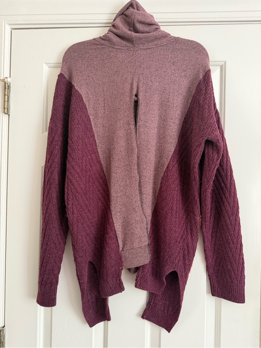 MORGAN FACTORY burgundy patch pocket sweater S M L XL - Picture 3 of 5